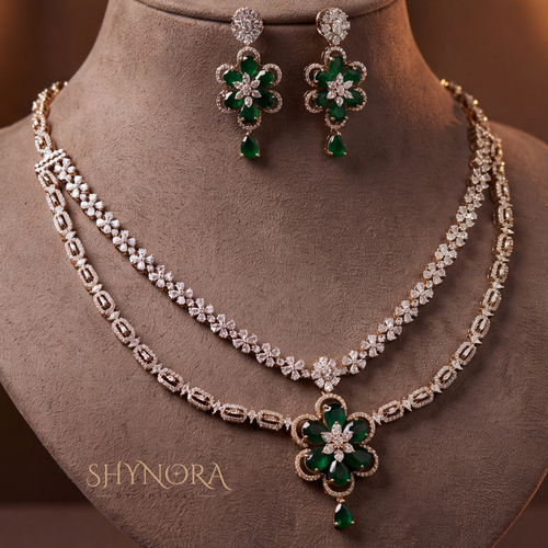 Double Strand Floral Drop Necklace Set – Shynora By Shivali