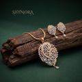 Paisley Leaf Drop AD Pendant Set – Shynora By Shivali
