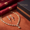 Baguette Halo Starburst Necklace Set – Shynora By Shivali