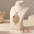 Ruby Fan Drop Pendant Set – Shynora By Shivali