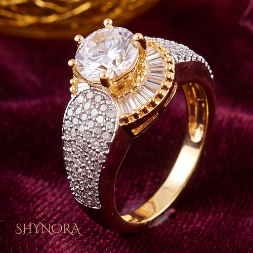 Diamond Baguette Halo Adjustable Ring – Shynora By Shivali