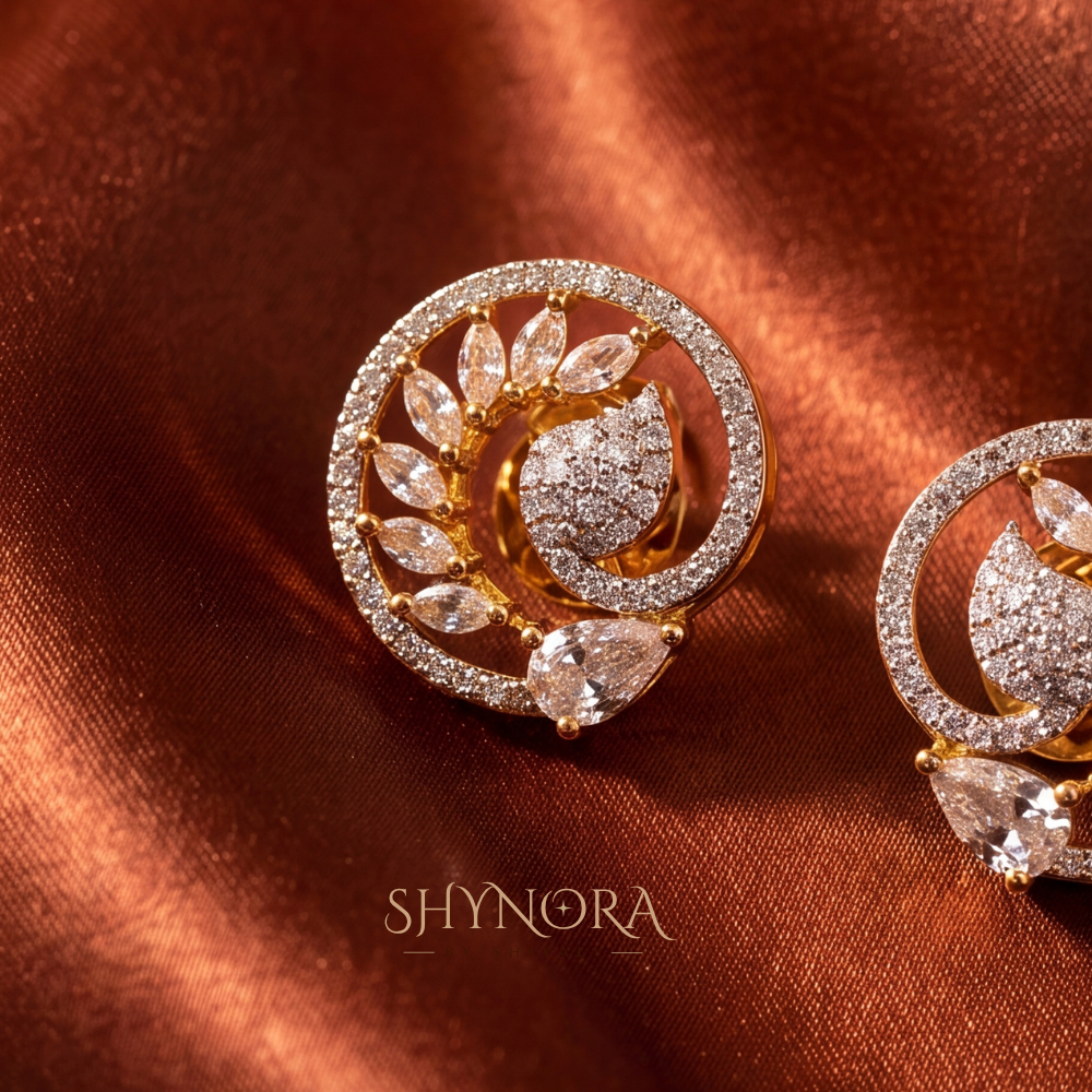 Circular Swirl Paisley Stud Earrings – Shynora By Shivali
