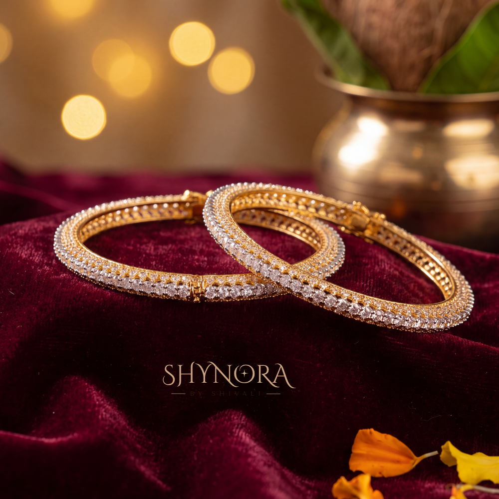 Pave Diamond Stacking Kada (Set of 2) – Shynora By Shivali
