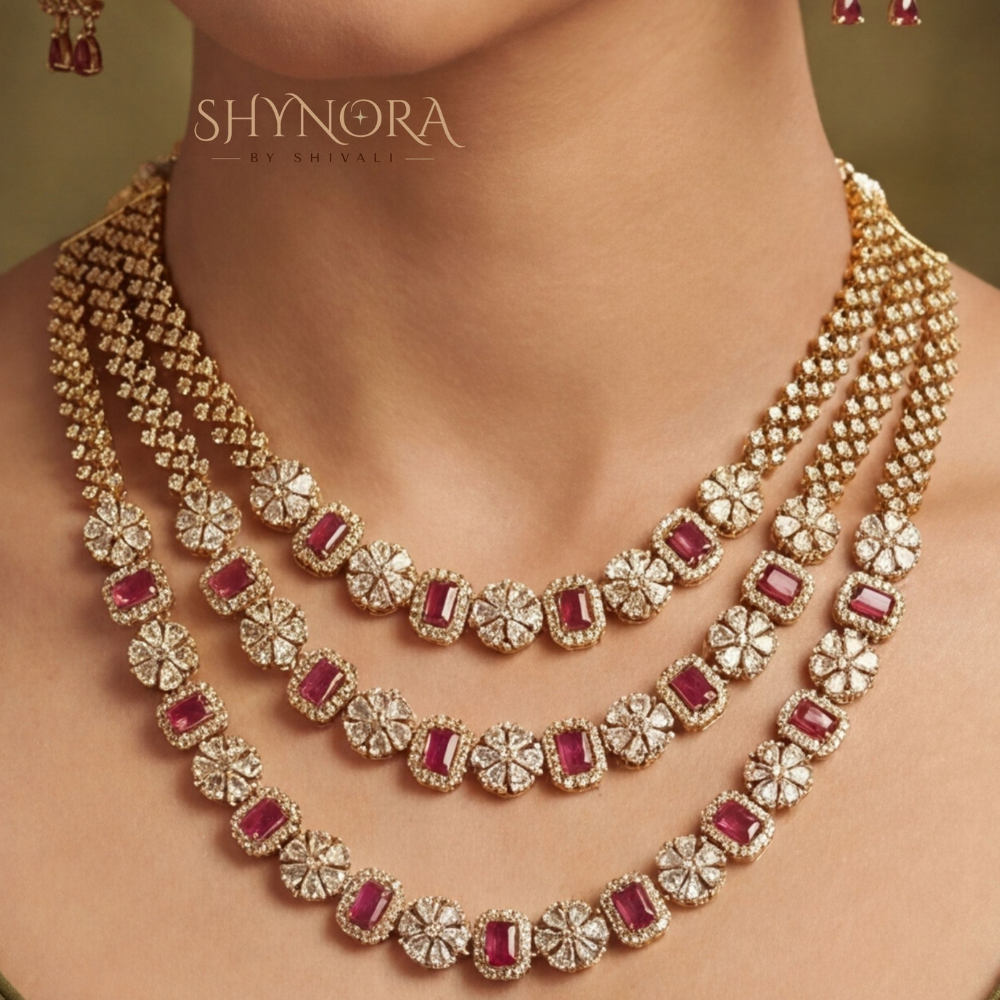 Ruby Long Rani Haar Necklace Set – Shynora By Shivali
