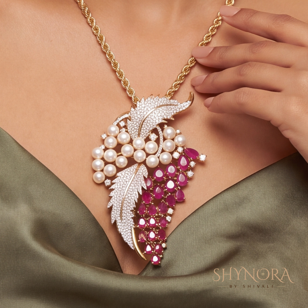 Diamond Fan Chandelier Pendant Set – Shynora By Shivali