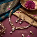 Scalloped Floret Drop Necklace Set – Shynora By Shivali