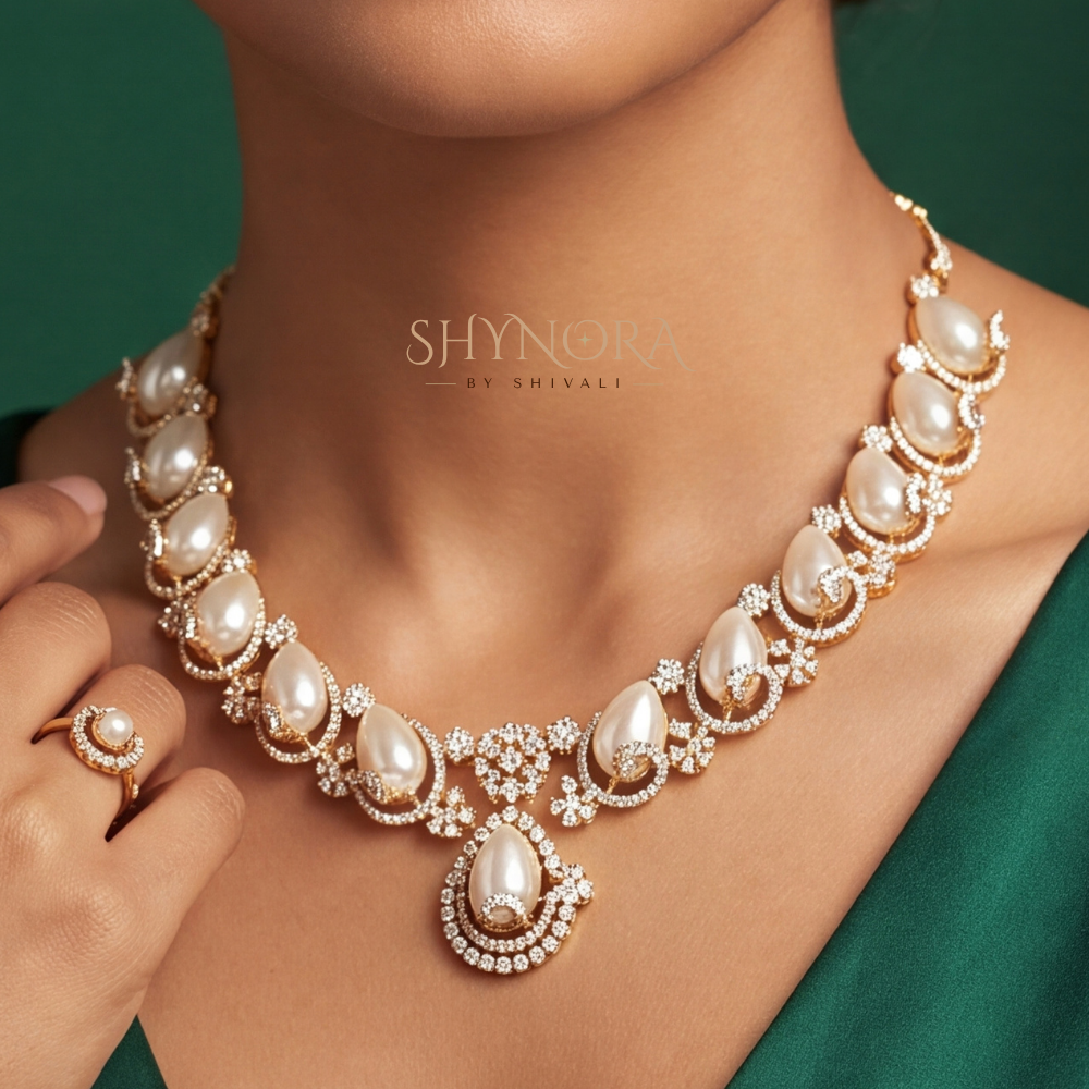 Pearl Kundan Necklace Set – Shynora By Shivali