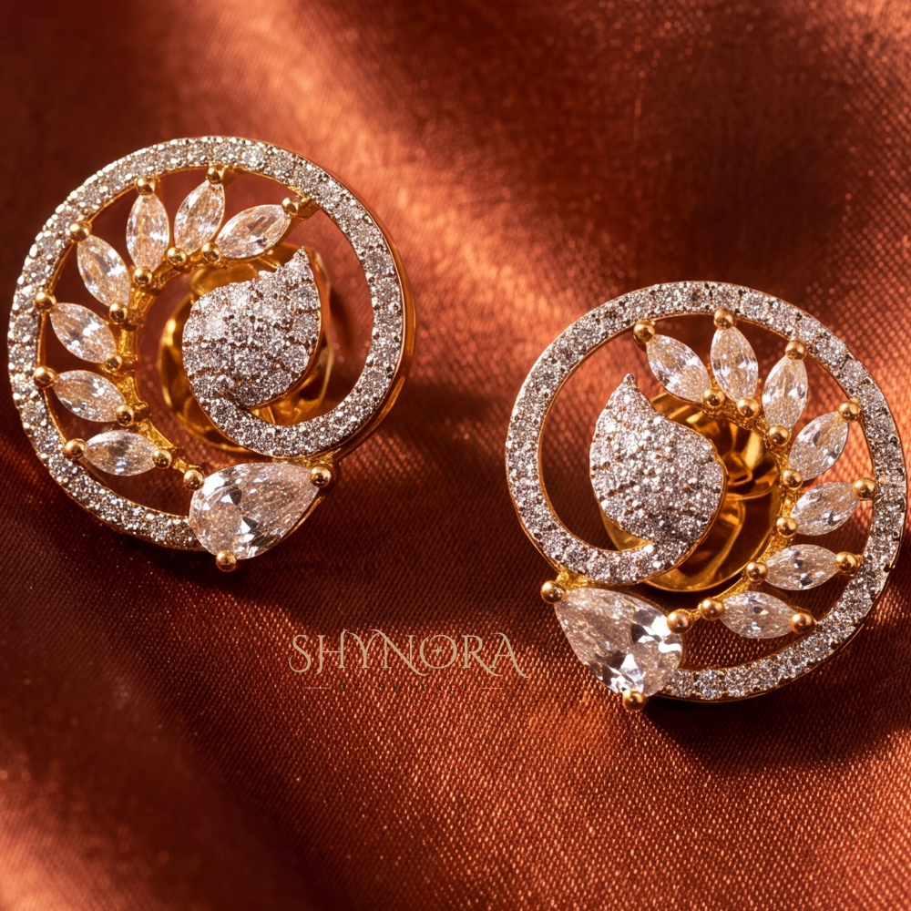 Circular Swirl Paisley Stud Earrings – Shynora By Shivali