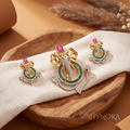 Multicolor Gemstone Ganesha Motif Pendant Set – Shynora By Shivali
