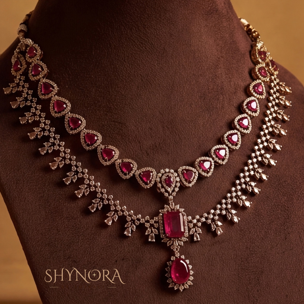 Multicolor Gemstone Graduated Pear Necklace Set – Shynora By Shivali