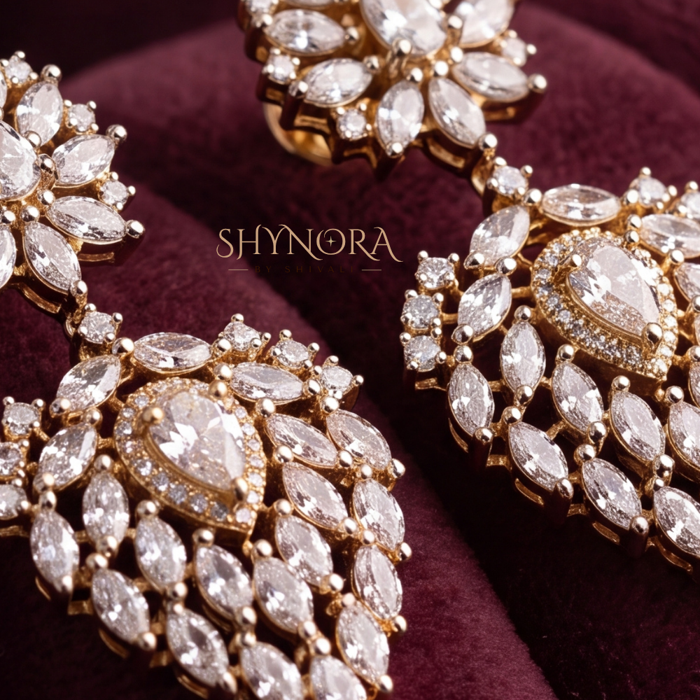 Chandbali Floral Teardrop Earrings – Shynora By Shivali