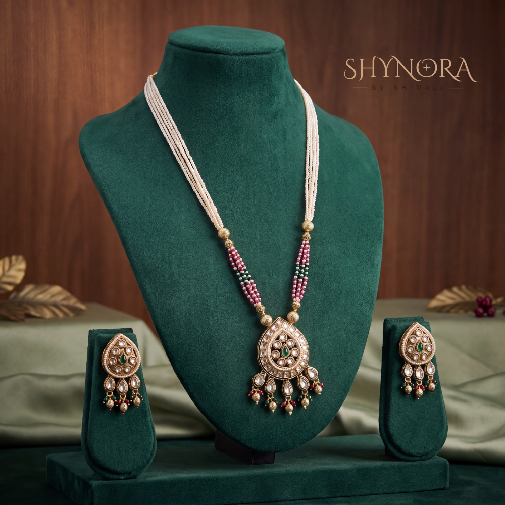 Colored Kundan Pearl Strand Rani Haar – Shynora By Shivali