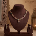 Sapphire Floral Cluster Necklace Set – Shynora By Shivali