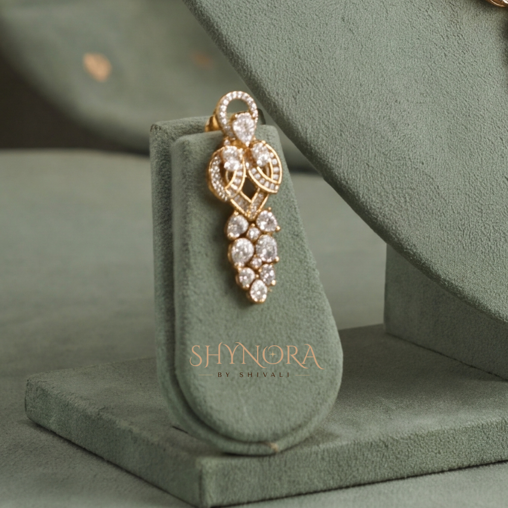 Scalloped Diamond Fan Necklace Set – Shynora By Shivali