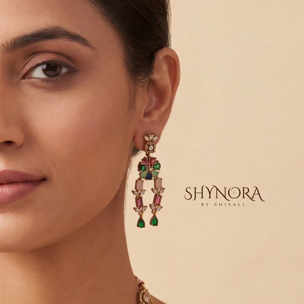 Multicolor Gemstone Two Tier Necklace Set – Shynora By Shivali