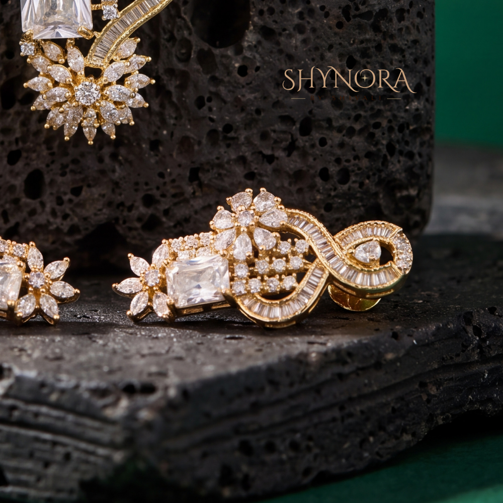 Ornate Swirl Cluster Pendant Set – Shynora By Shivali