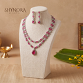 Ruby Double Strand Necklace Set – Shynora By Shivali