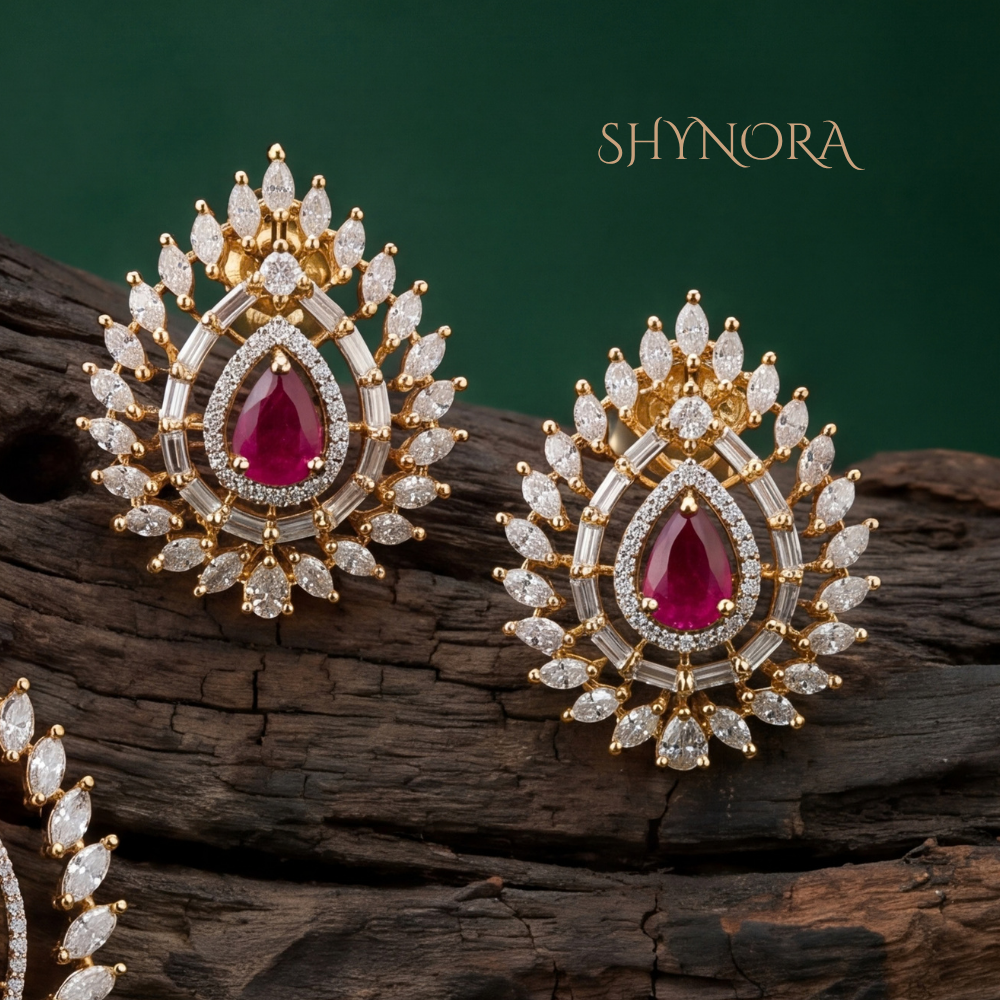 Ruby Paisley Fan Pendant Set – Shynora By Shivali
