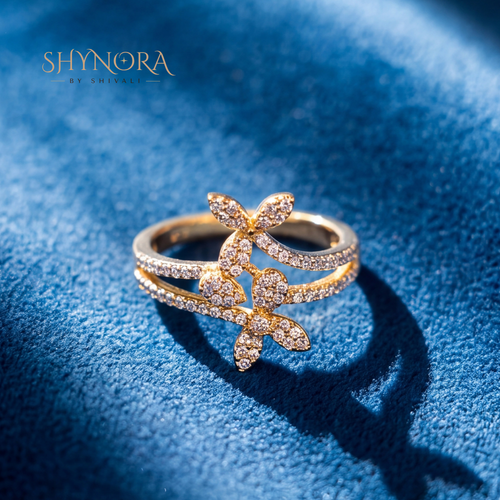Butterfly Floral Cluster Cocktail Ring – Shynora By Shivali