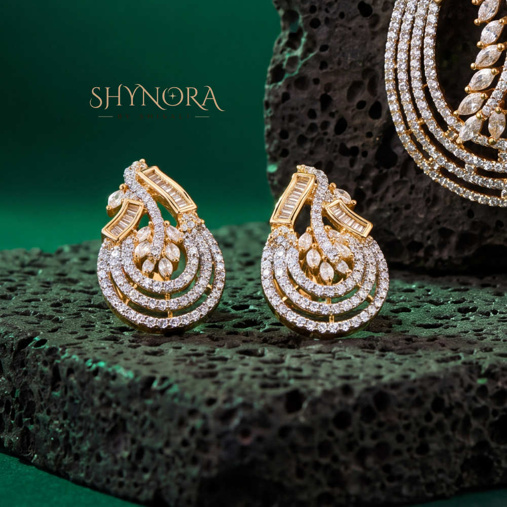 Emerald Wave Circular AD Pendant Set – Shynora By Shivali