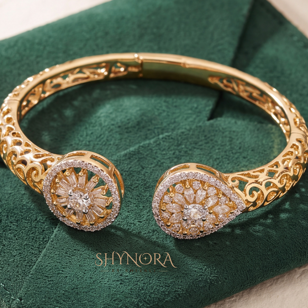 Open Teardrop Cluster Cuff Kada – Shynora By Shivali