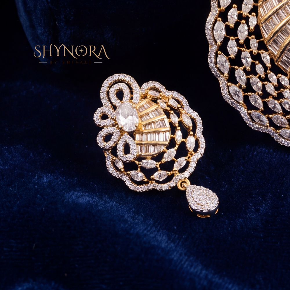 Scalloped Bloom AD Pendant Set – Shynora By Shivali
