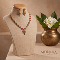 Ruby Gold Square Link Necklace Set – Shynora By Shivali