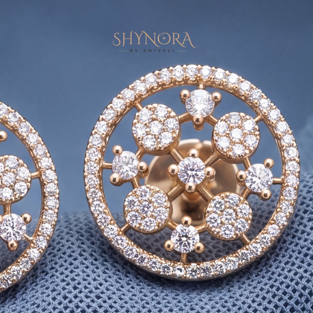 Floral Sunburst Cluster Stud Earrings – Shynora By Shivali