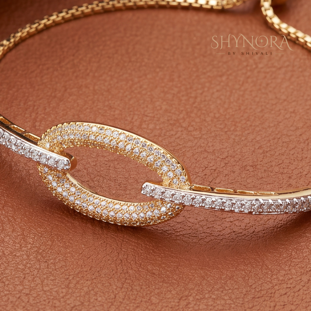 Oval Link Pave Chain Bracelet – Shynora By Shivali