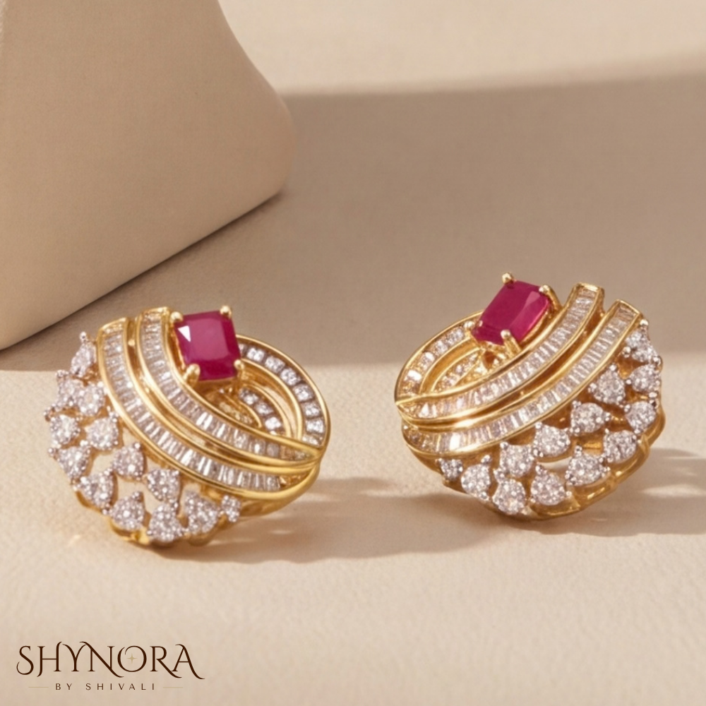 Ruby Fan Drop Pendant Set – Shynora By Shivali