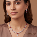 Ruby Oval Cluster Pendant Necklace Set Two – Shynora By Shivali