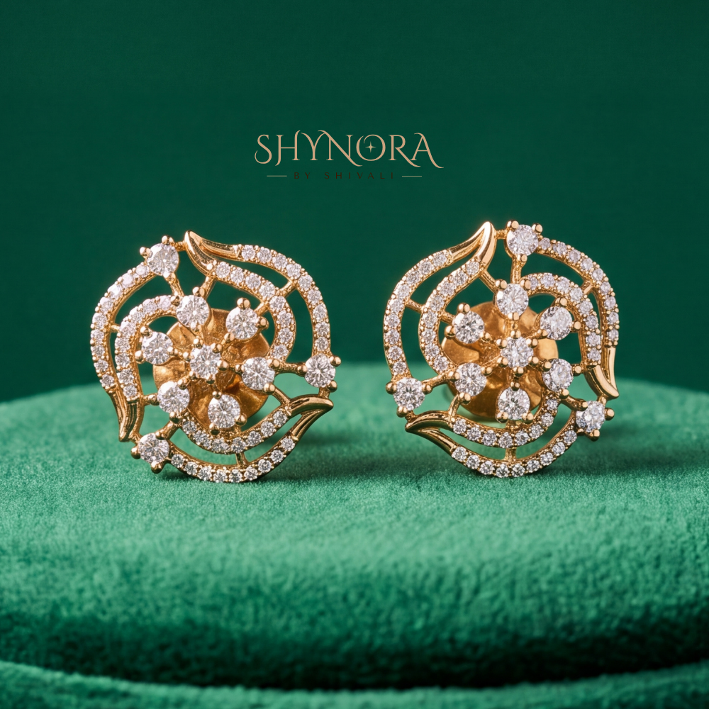 Round Lattice Cutwork Stud Earrings – Shynora By Shivali
