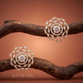Diamond Rosette Spiral Stud Earrings – Shynora By Shivali