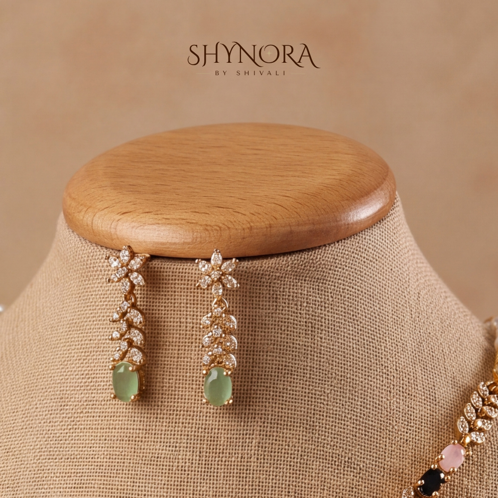 Multicolor Gemstone Leaf Necklace Set – Shynora By Shivali