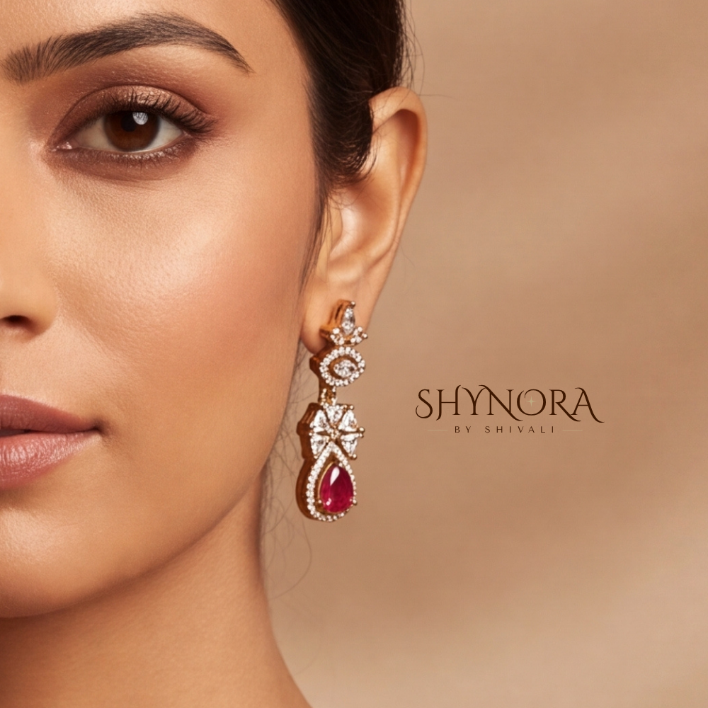 Ruby Floral Cluster Necklace Set – Shynora By Shivali