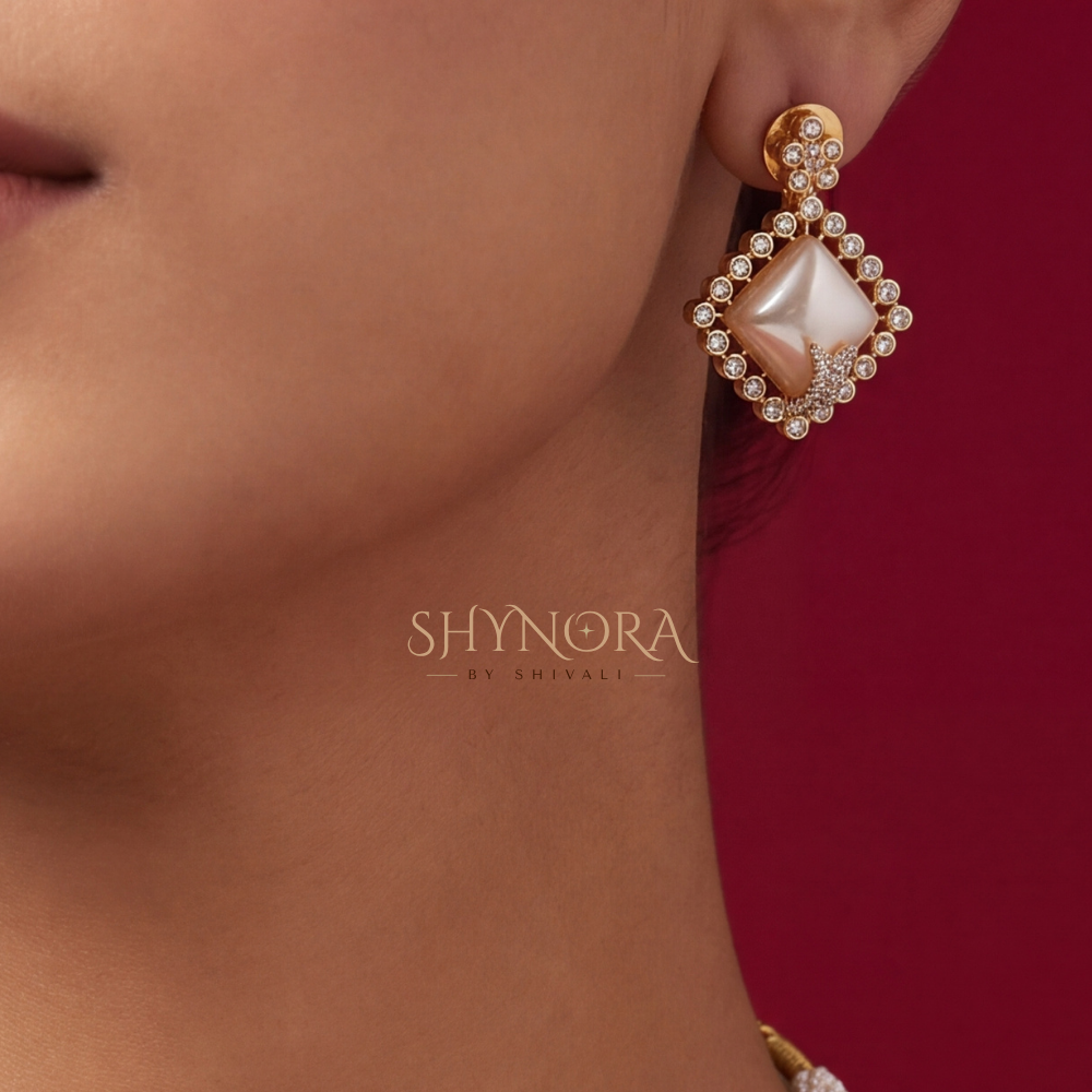 Pearl Cabochon Diamond Necklace Set – Shynora By Shivali