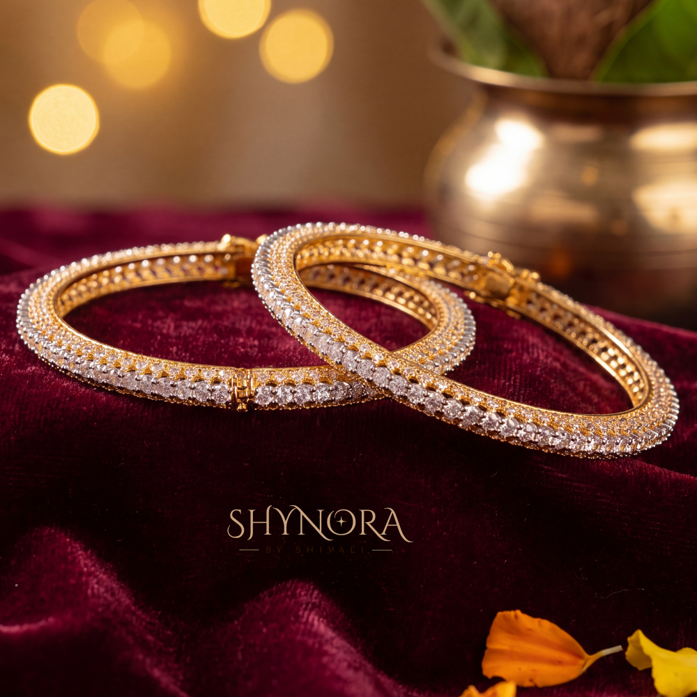 Pave Diamond Stacking Kada (Set of 2) – Shynora By Shivali