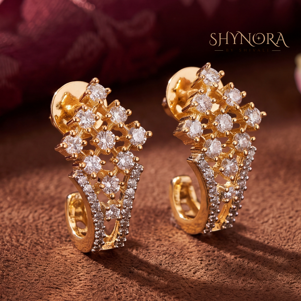 Diamond Kite Huggie Earrings – Shynora By Shivali
