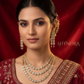 Floral Rosette Rectangular Link Necklace Set – Shynora By Shivali