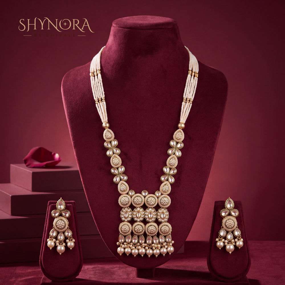Pearl Strand Kundan Medallion Rani Haar – Shynora By Shivali