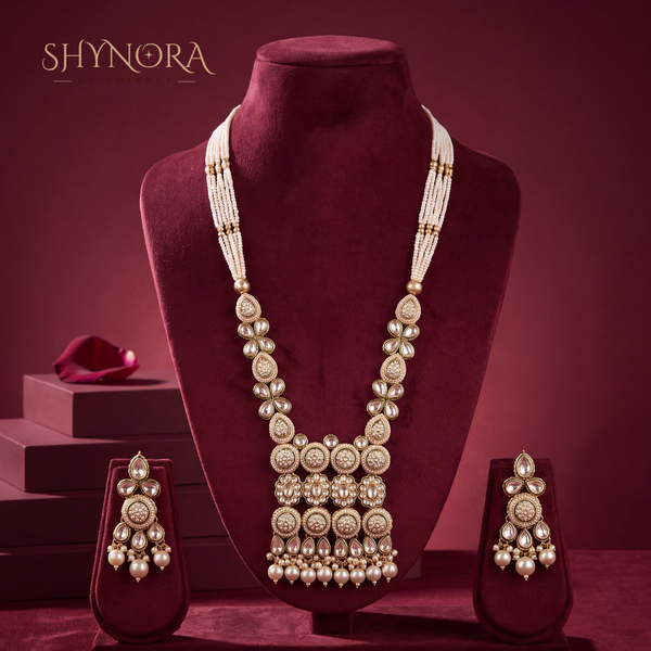 Pearl Strand Kundan Medallion Rani Haar – Shynora By Shivali