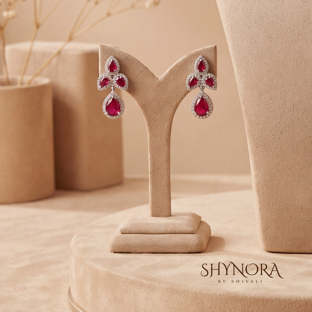 Diamond Marquise Floral Pendant Necklace Set – Shynora By Shivali