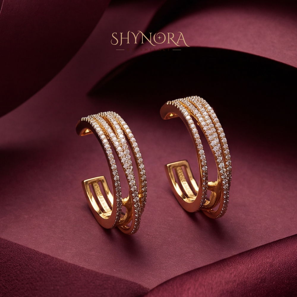 Multi-Row Pave Climber Earrings – Shynora By Shivali