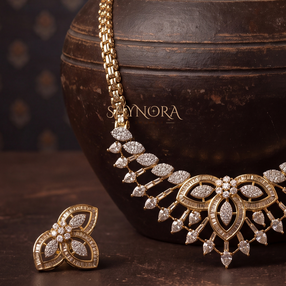 Beaded Chain Chandelier Necklace Set – Shynora By Shivali