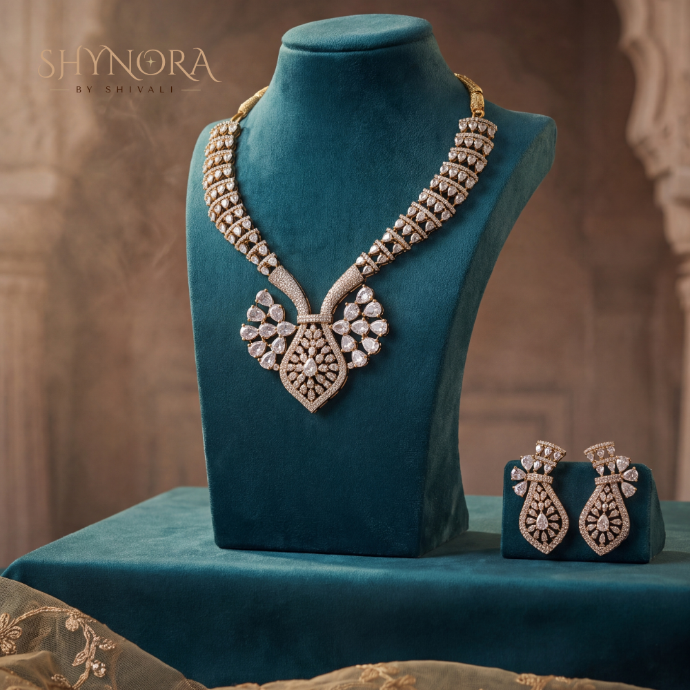 Multi-Strand Floral Pendant Necklace Set – Shynora By Shivali
