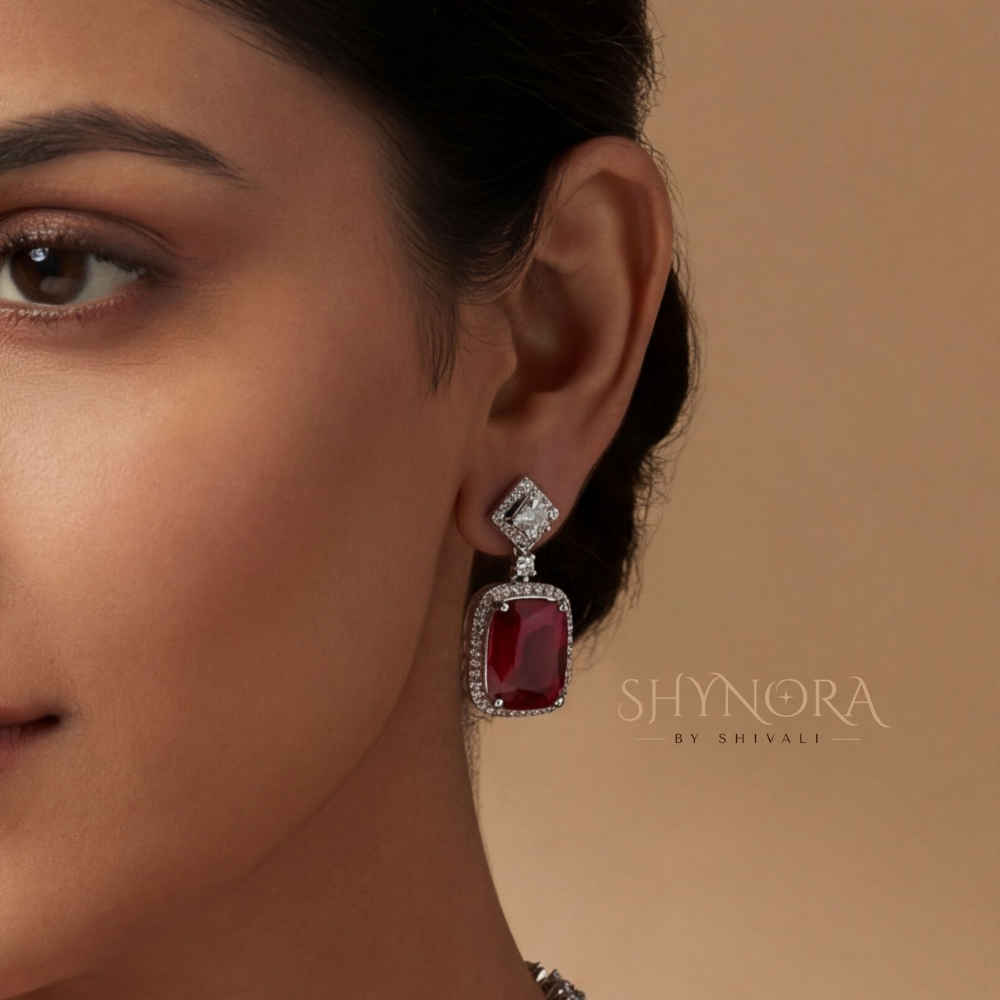 Ruby Cushion Drop Diamond Necklace – Shynora By Shivali