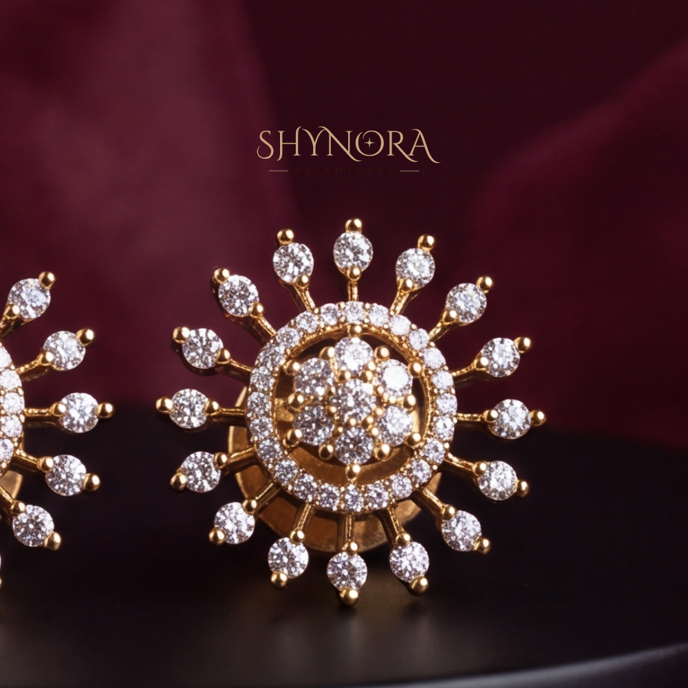 Radiant Sunburst Stud Earrings – Shynora By Shivali