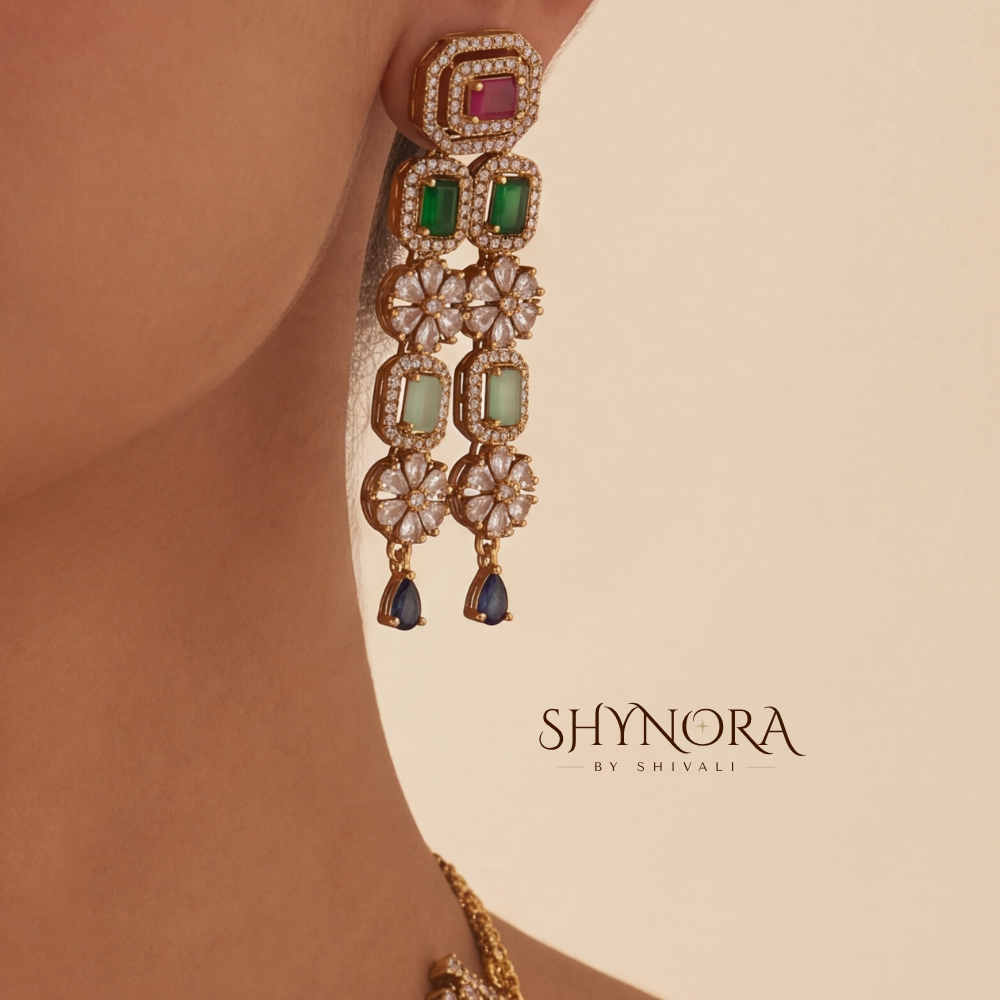 Multicolor Gemstone Three Layer Necklace Set – Shynora By Shivali