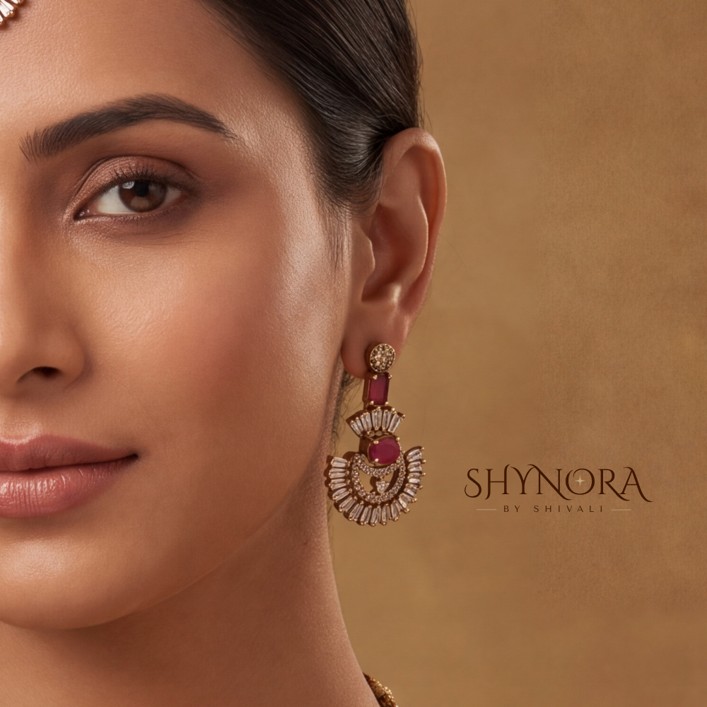 Ruby Fan Cluster Necklace Set – Shynora By Shivali