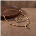 Twisted Rope Emerald Drop Necklace Set – Shynora By Shivali